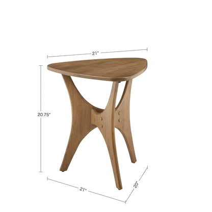 Rustic Wooden Small Triangular Side Table