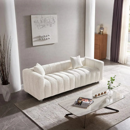 87.4'' Modern 3-Seater Sofa Bubble Couch, Velvet