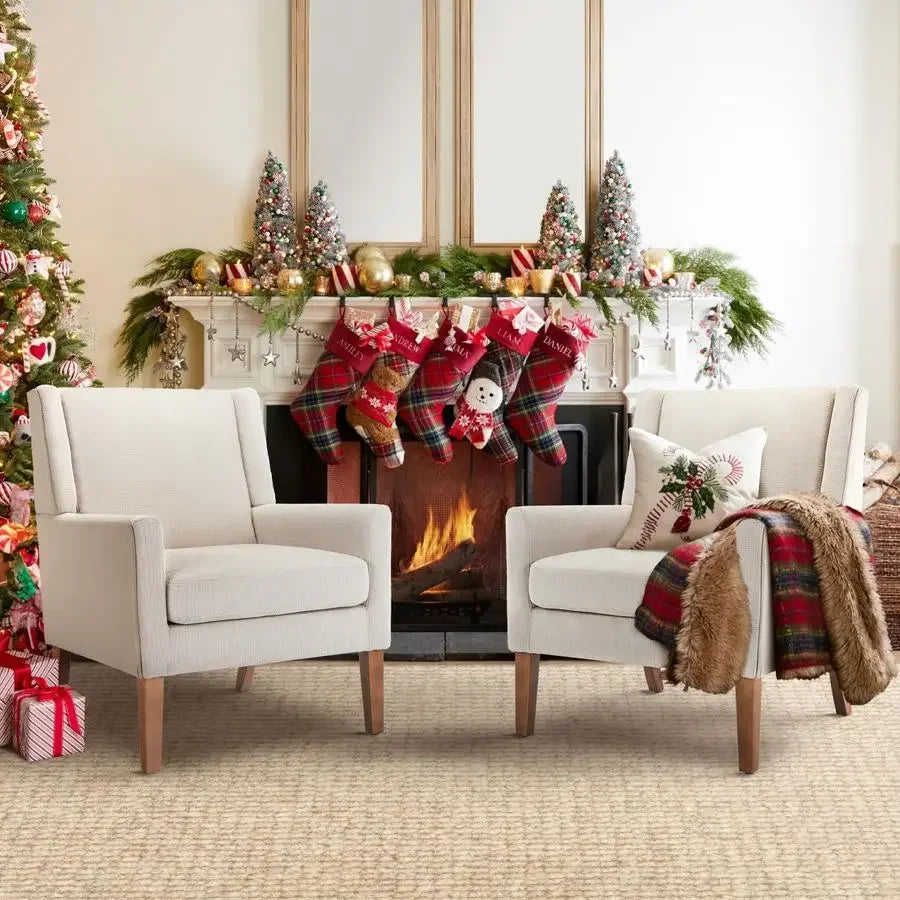 Modern Wingback Accent Chair, Set of 2