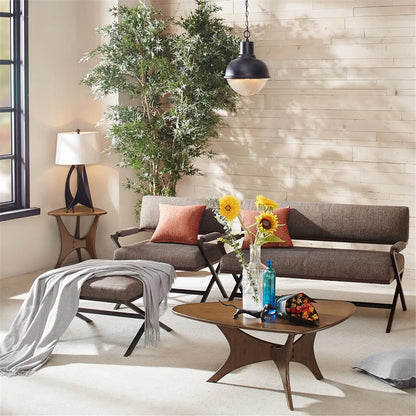 Rustic Wooden Small Triangular Side Table