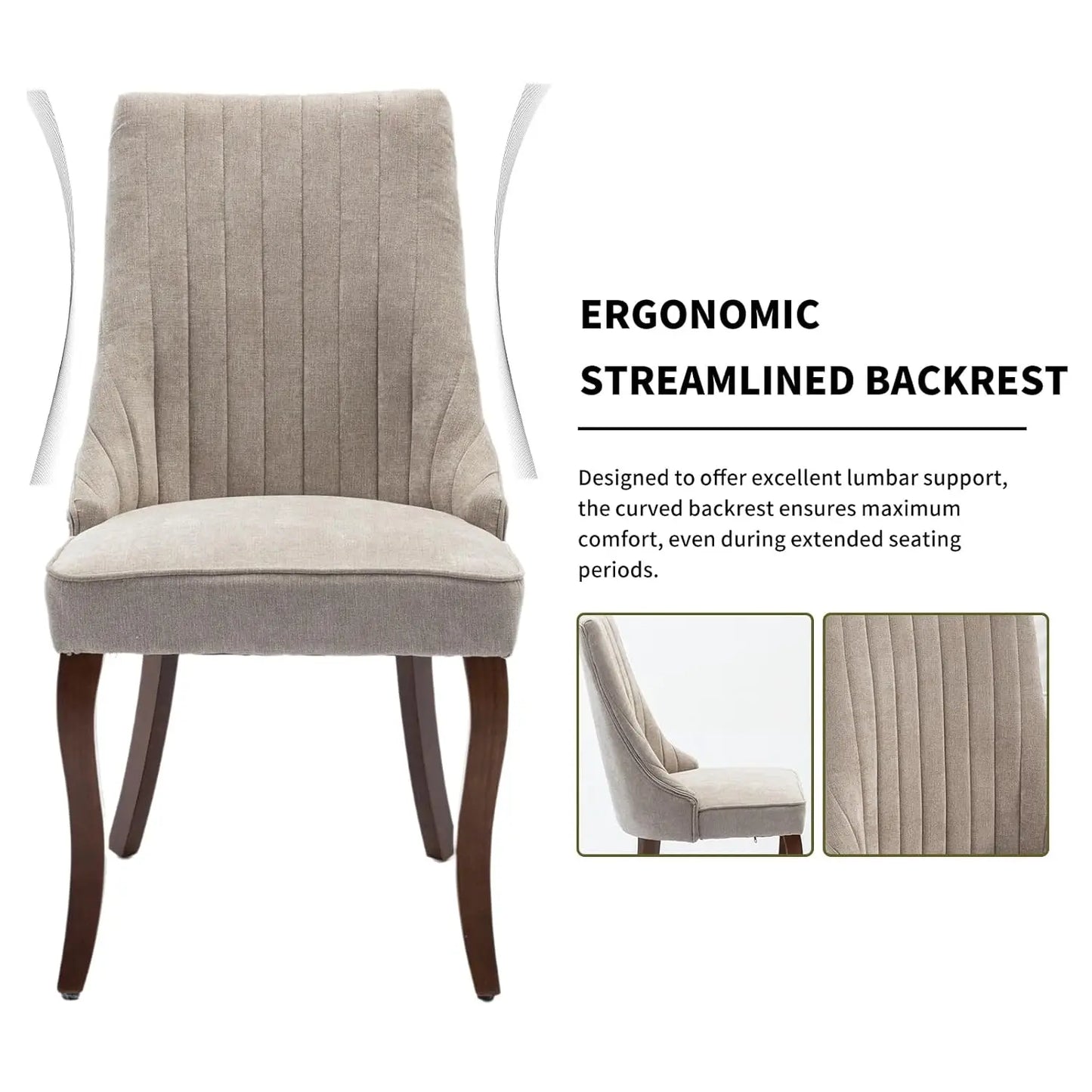 Velvet Upholstered Dining Chairs Set of 6 Mid Century Wood Legs