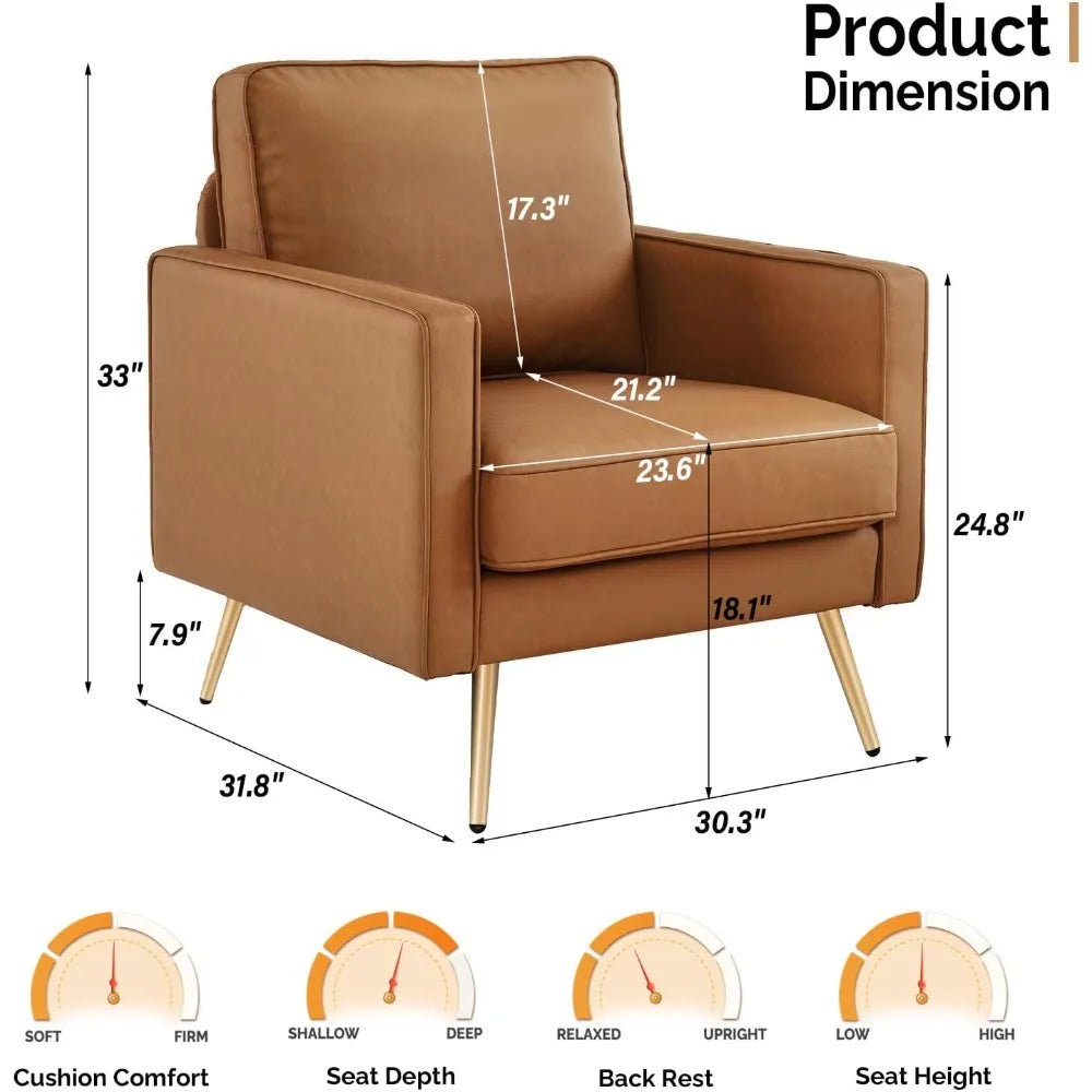 A set of two armchairs, PU leather decorative