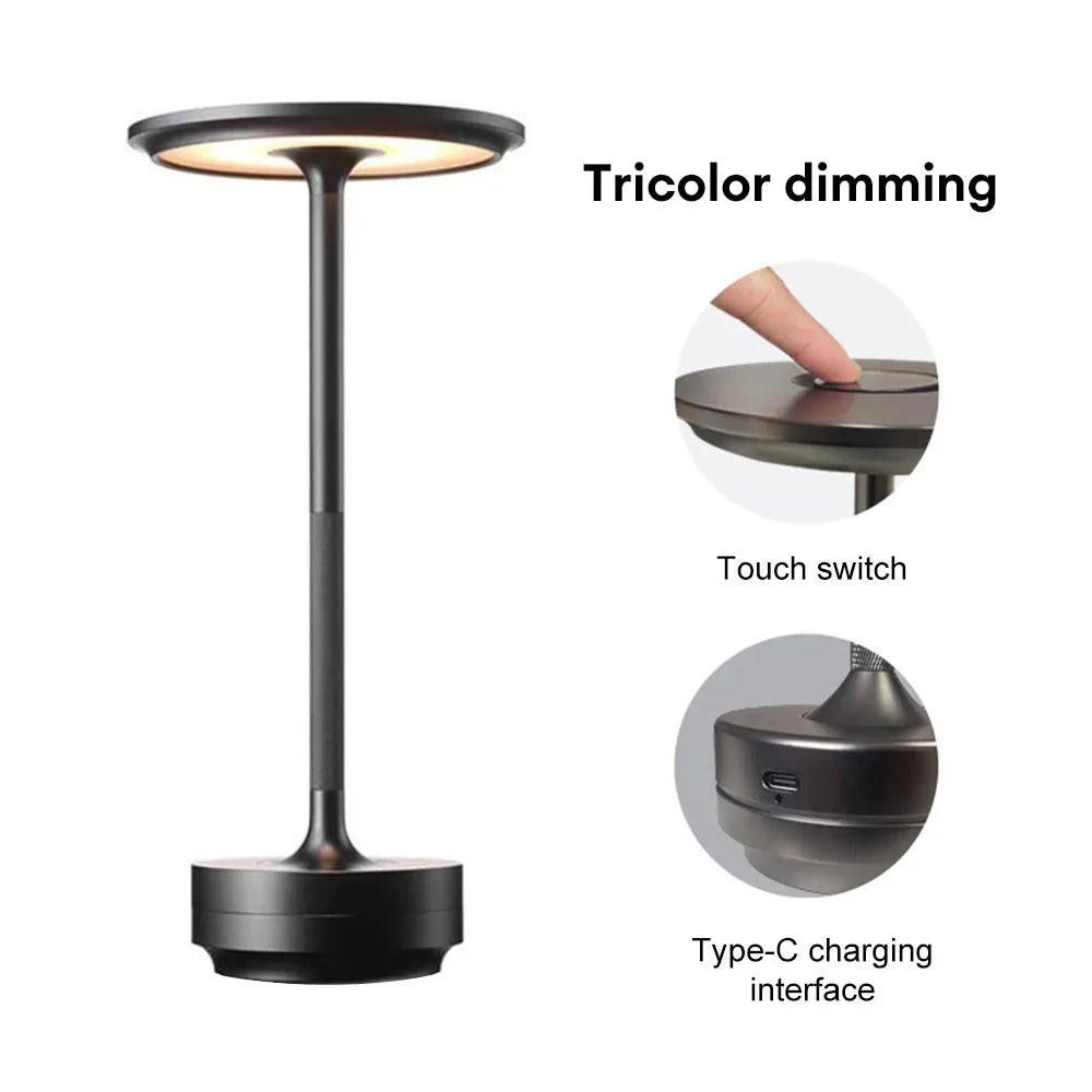 LED  Lamp, USB Touch Dimming Metal Recharge Night Light