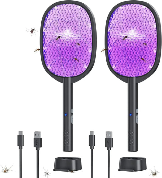 2 Pack Electric Fly Swatter, Bug Zapper Racket
