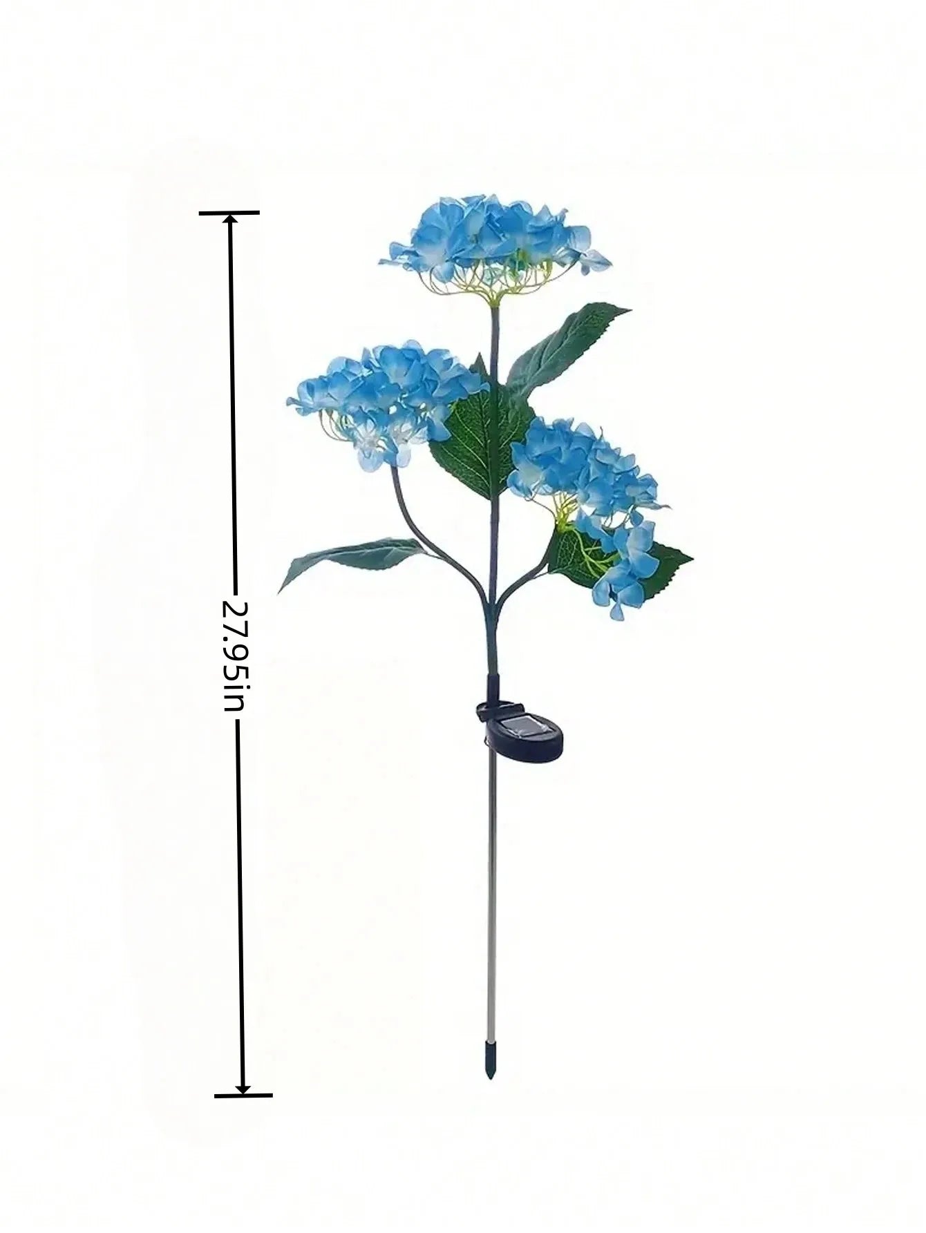 1PC Solar Hydrangea Lights With 3 Heads,LED Artificial Flower Lights,