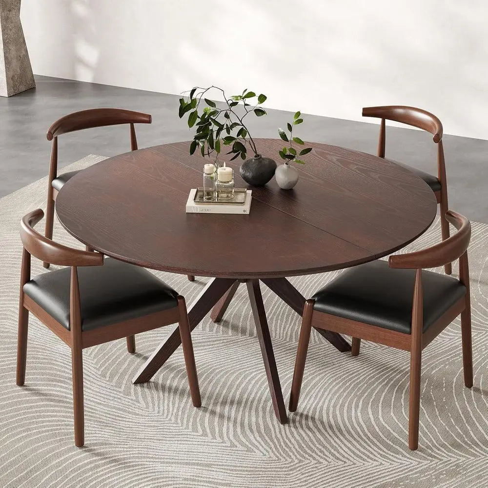47.2" Solid Wood Round Dining Kitchen Table