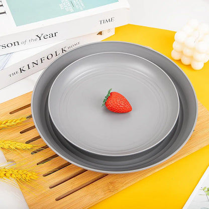 48 Pcs Grey Plastic Dinnerware Set for 12 Guests