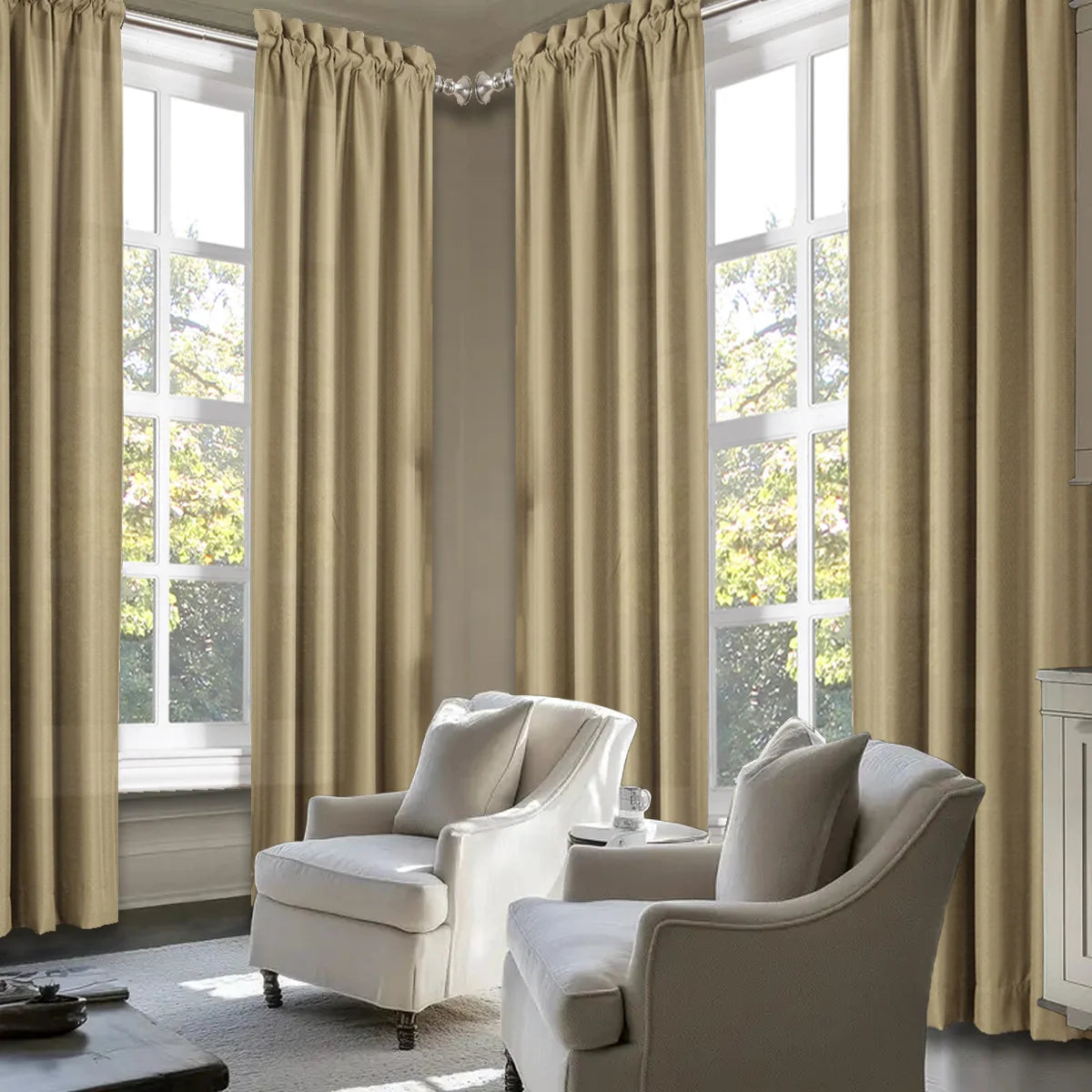 4pcs Light Filtering Curtains - Fade-Resistant with Rod Pocket Design