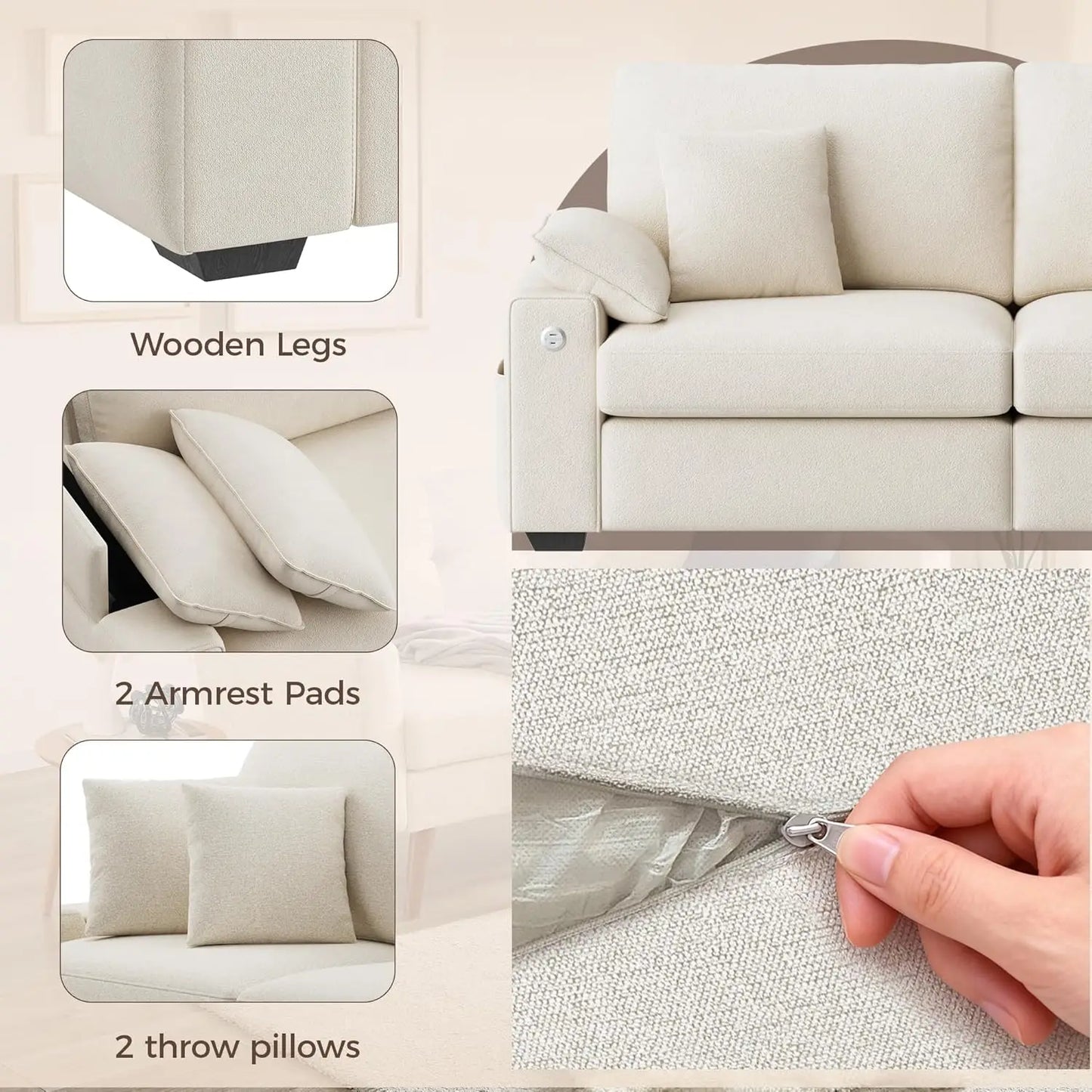 Modern 89 Inch Sofa