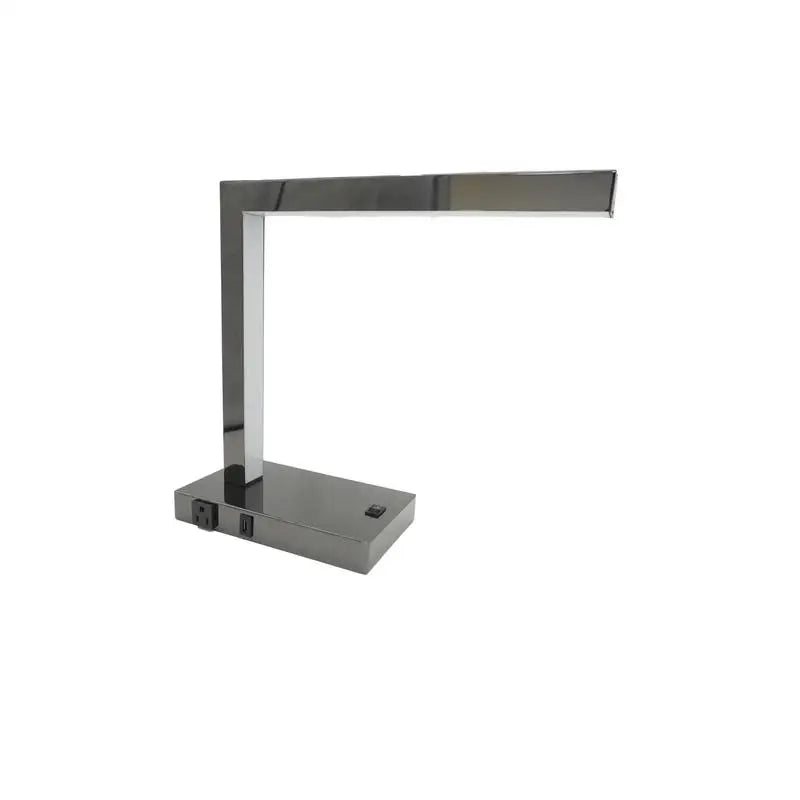 LED Table Lamp with USB Charging Port and Power Outlet