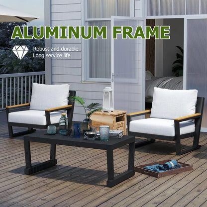 Aluminum Outdoor Furniture with Coffee Table,5 Seats Patio Furniture Set