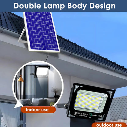 Powerful Led Solar Light High Bright 2 Head 6000mah Flood Light