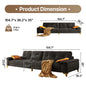 104.7" sectional Couch, mid-Century Modern 4-Seater
