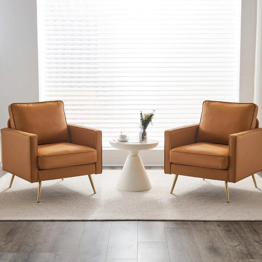 A set of two armchairs, PU leather decorative