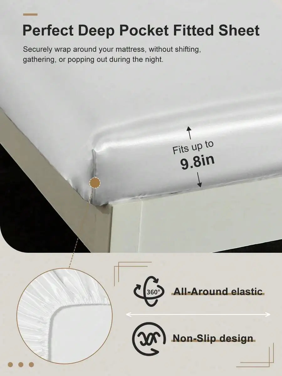 1pc Satin Fitted Sheet