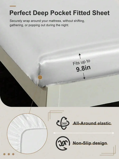 1pc Satin Fitted Sheet