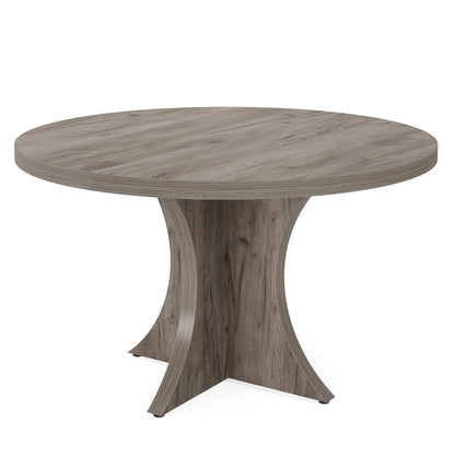 Round Dining Table for 4-6, 47.24-Inch Farmhouse Kitchen Table
