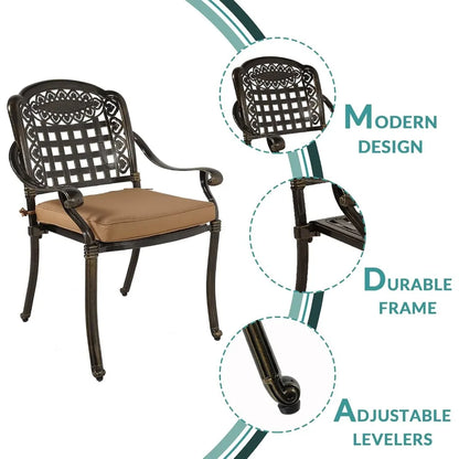 3 Piece Outdoor Patio Set, Cast Aluminum