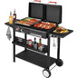 Ticify Dual Fuel BBQ Grill With Gas Griddle And Charcoal