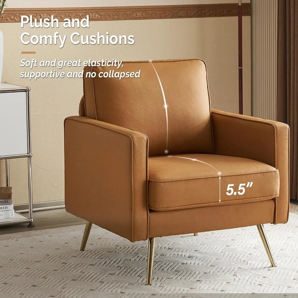 A set of two armchairs, PU leather decorative