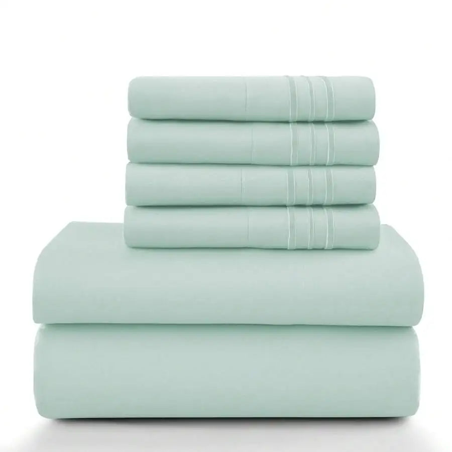 6-Piece Embroidered Bed Sheet Set