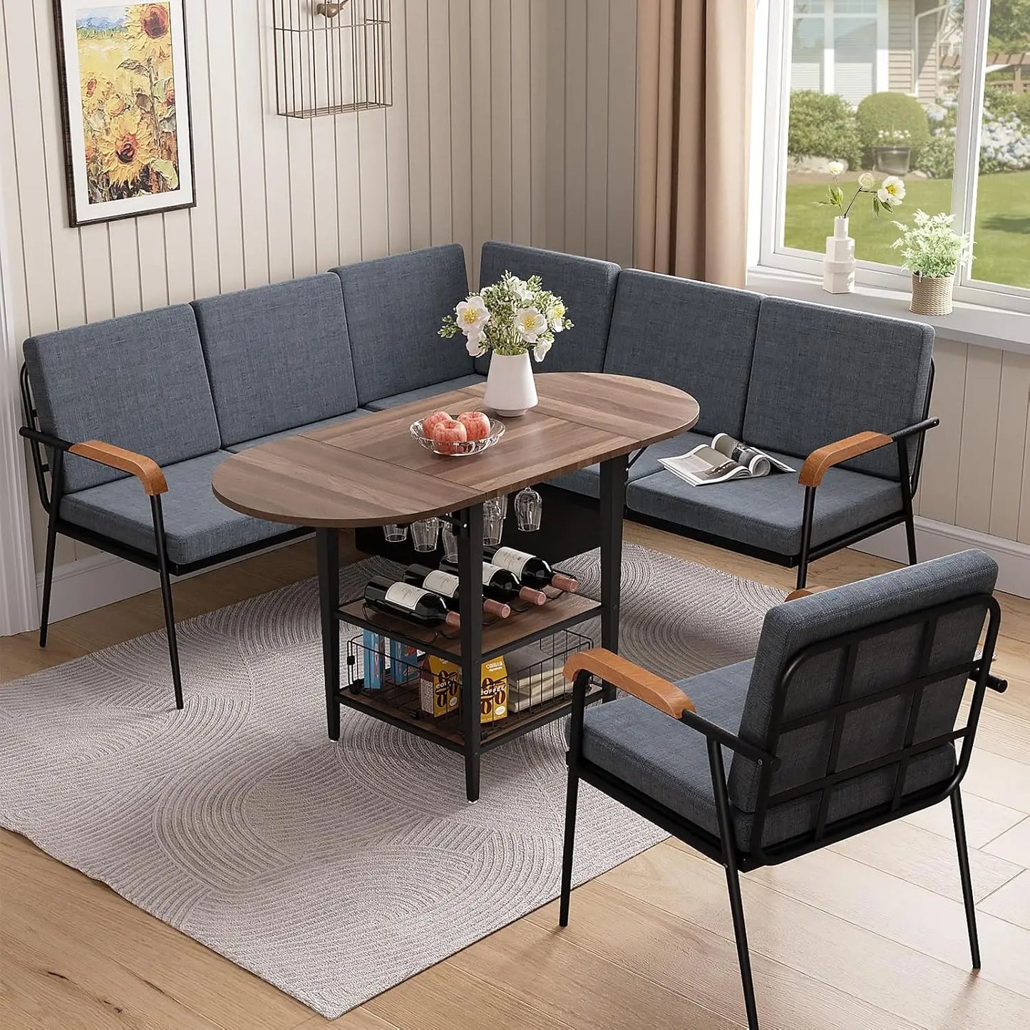 Corner Dining Set Folding Table 3pc, Customized