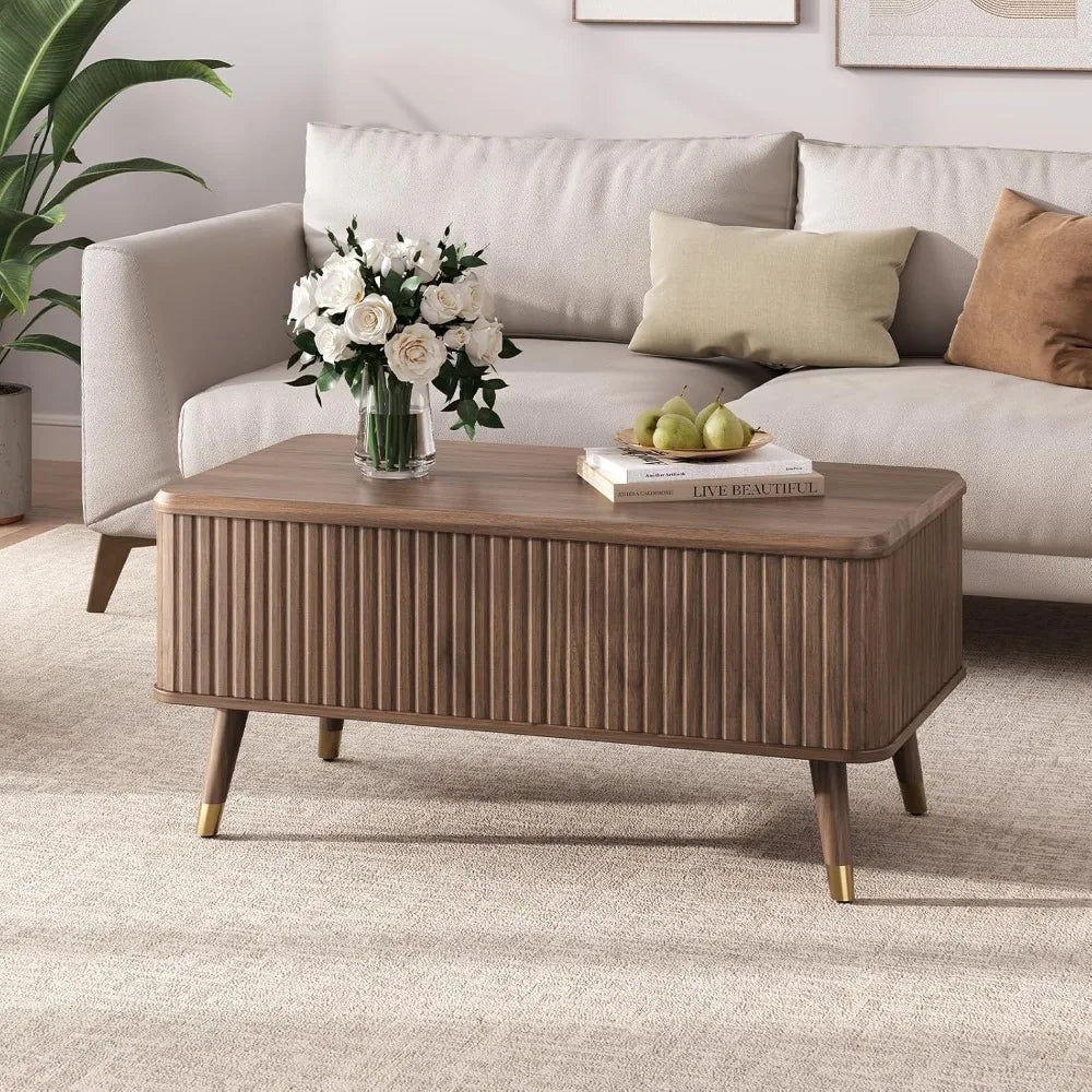 Lift Top Coffee Table with Storage, Mid Century Modern