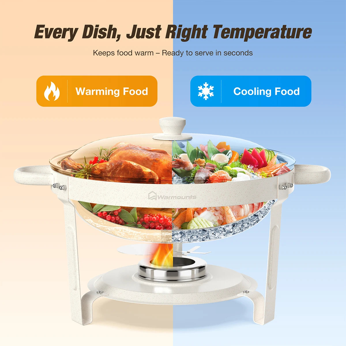 White Chafing Dishes for Buffet