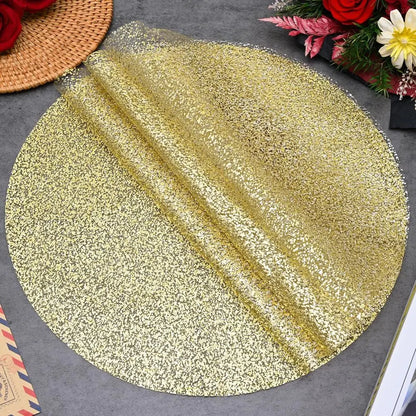 13 Inch Disposable Gold Foil Place Mats Round Mesh