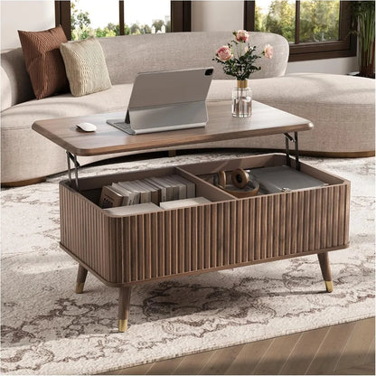 Lift Top Coffee Table with Storage, Mid Century Modern
