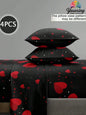 4-Piece Floral Microfiber Bedding Set
