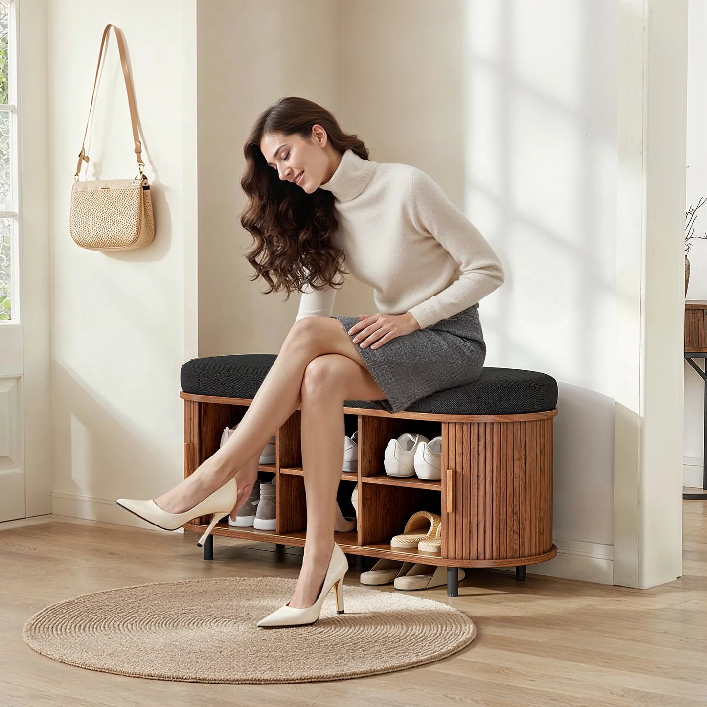 43.3 inch Shoe Storage Bench, 3 Tier