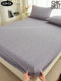 2/3pcs Khaki Striped Heart & Geometric Print Bedding Set