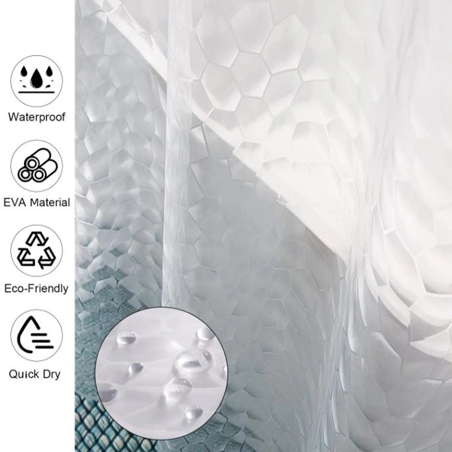 Bathroom Shower Curtain 180x180