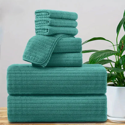Bath Towel Set 8 Piece Absorbent Quick Dry Towels Daily