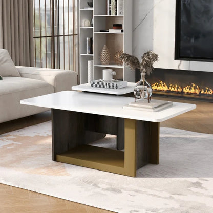 Modern Light Luxury Coffee Table Set of 2, Small Square Coffee End Table