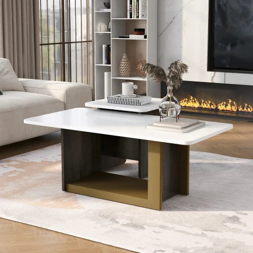 Modern Light Luxury Coffee Table Set of 2, Small Square Coffee End Table