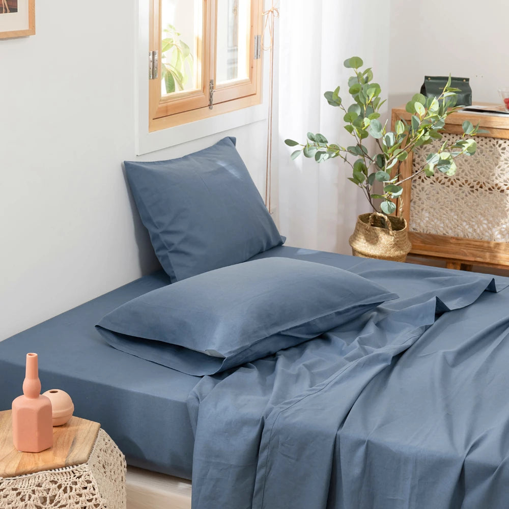 3/4Pcs Solid Color Belgian Linen Cotton