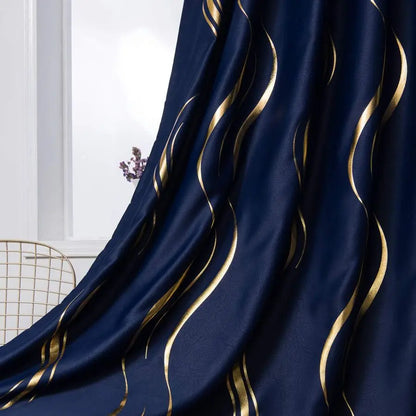 1 Pair Blackout, Luxury Striped Curtains, 2 x 54 x 84 Inch