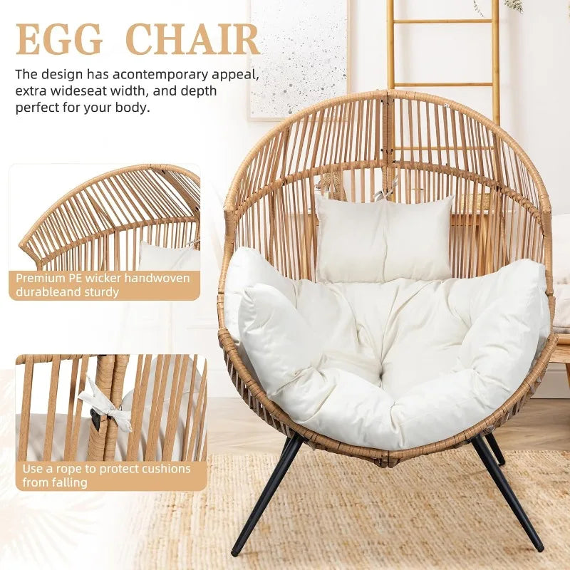 Outdoor Wicker Egg Lounge Chair for Outdoor