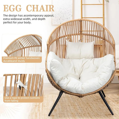 Outdoor Wicker Egg Lounge Chair for Outdoor