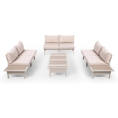 8 Pieces Patio Furniture Set, Outdoor Metal Frame