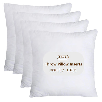 Throw Pillows Insert (Pack of 2, White)