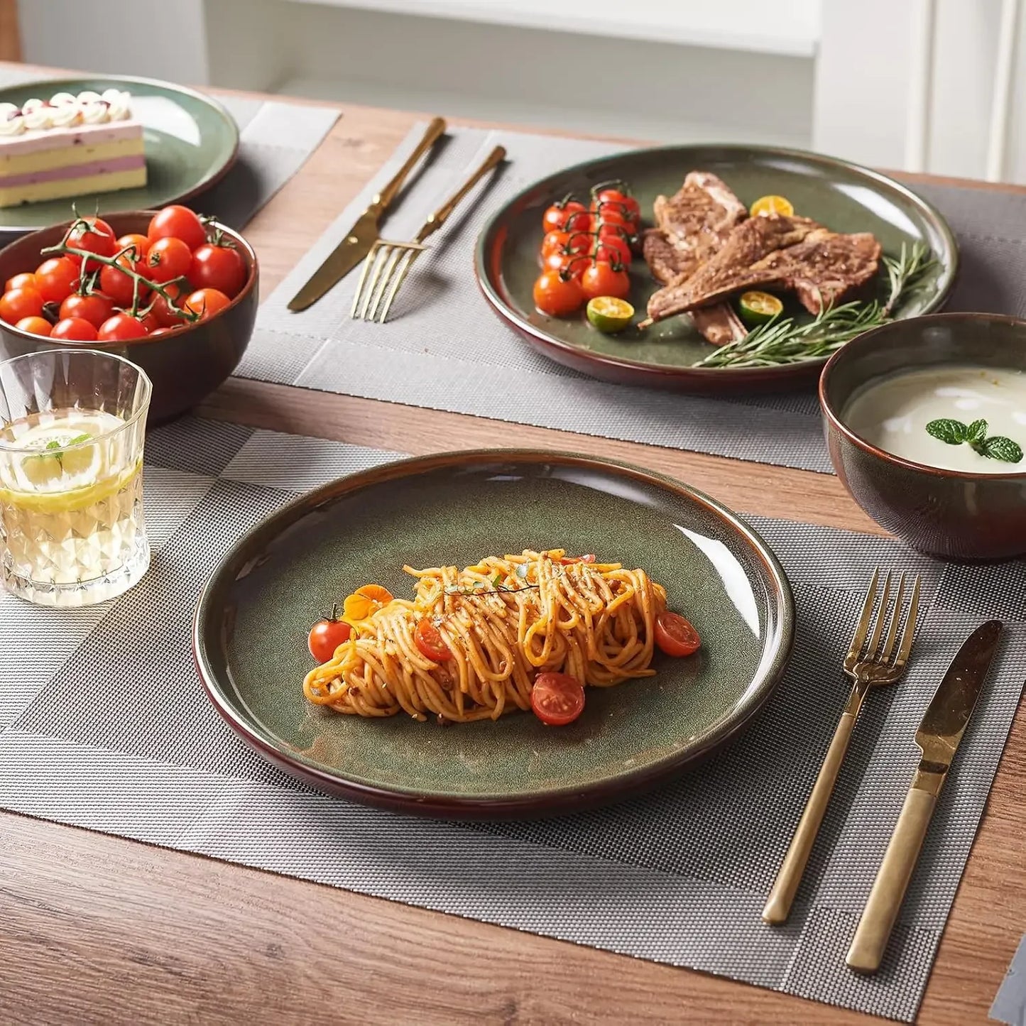 Stoneware Dinnerware Sets Service for 4, 12 pcs
