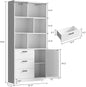 70.9 inch Tall Bookcase with Drawers & Doors, Cube Bookshelves
