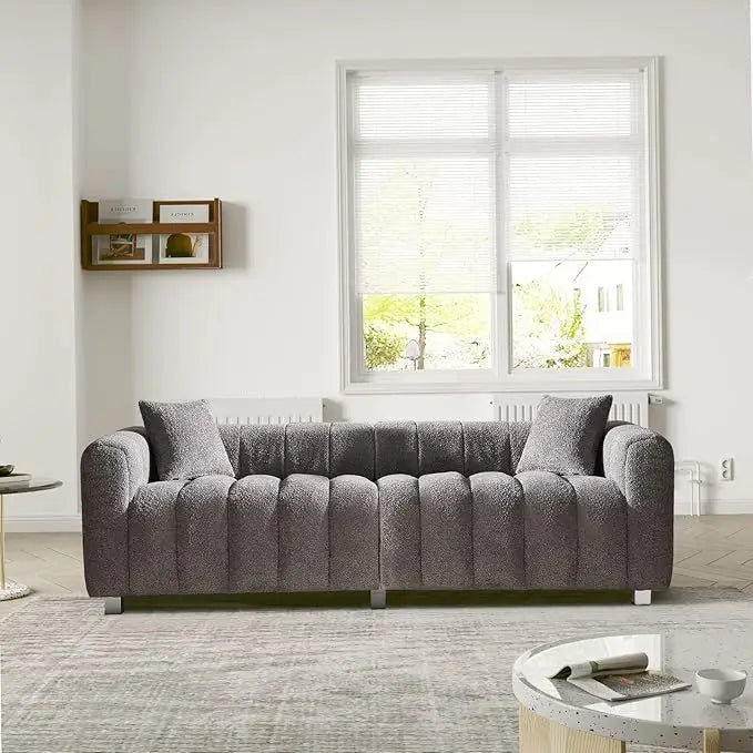 87.4'' Modern 3-Seater Sofa Bubble Couch, Velvet