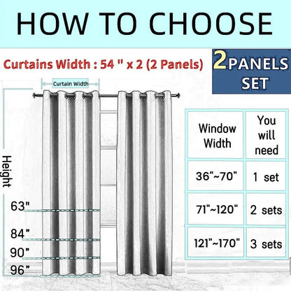 1 Pair Blackout, Luxury Striped Curtains, 2 x 54 x 84 Inch