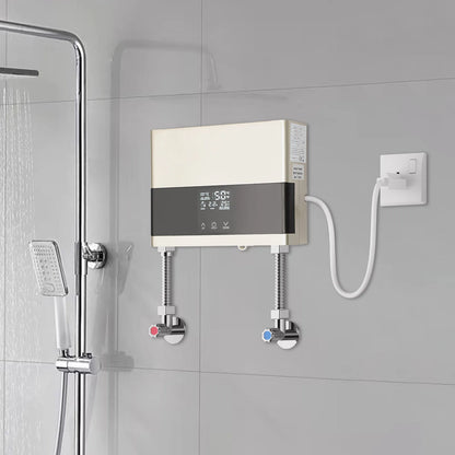 110V 4000W Mini Electric Water Heater,Silver/Gold, ABS