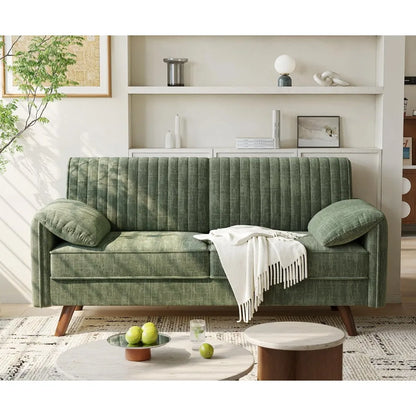 64.5" Loveseat Sofa, Chenille, with Padded Arms