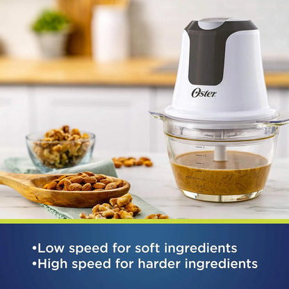 3-Cup Mini Food Chopper with Glass Bowl